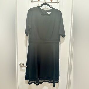 Calvin Klein Black A-line Midi Dress